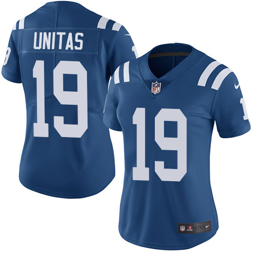 Indianapolis Colts #19 Limited Johnny Unitas Royal Blue Nike NFL Home Women JerseyVapor Untouchable jerseys